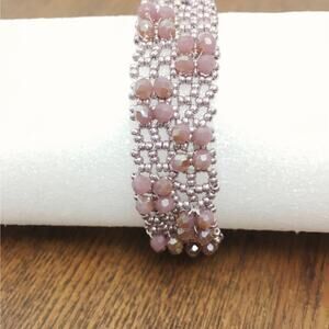 Artisan Made~Crystals & Cubes Cuff Bracelet